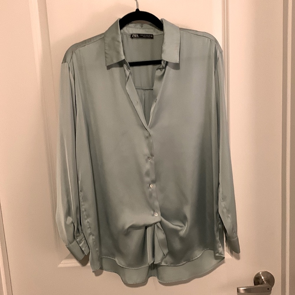 Zara Button Down - Green